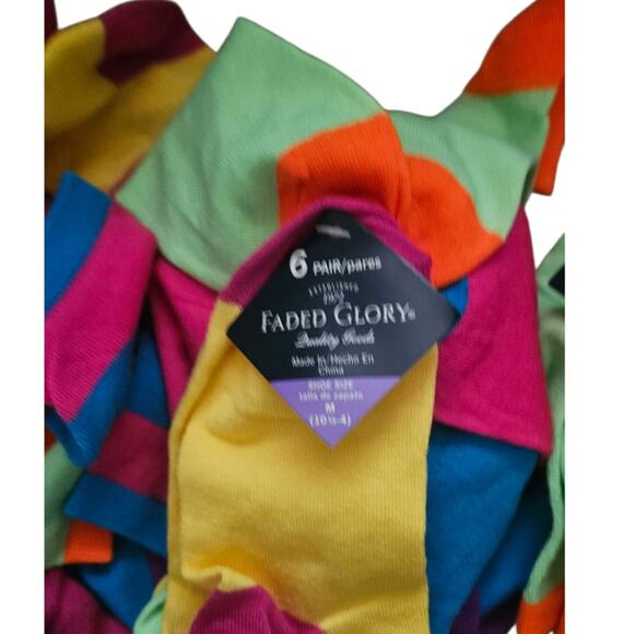 Faded Glory 4 sets of multi-colored girls sock size 4-5 - Picture 10 of 11